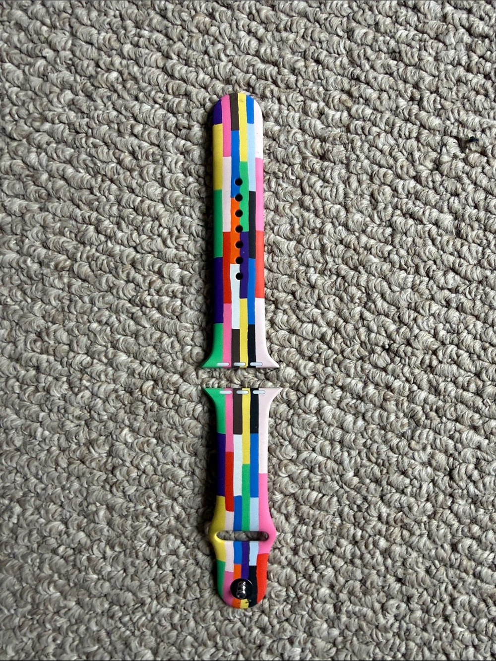 Apple Rubber Sports  Watch Band – Pride Multi-Stripe Color Blocks